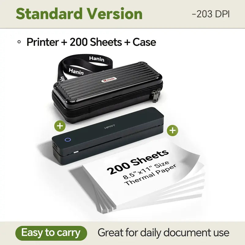 Inkless Thermal Printer – Wireless, Portable – Bluetooth, A4/US Letter – iOS/Android/Laptop
