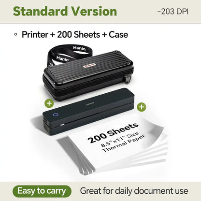 Inkless Thermal Printer – Wireless, Portable – Bluetooth, A4/US Letter – iOS/Android/Laptop