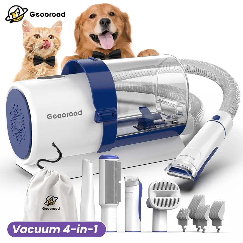Dog Grooming Kit with Vacuum Brush – 13KPa Suction, 2.5L Dust Cup, Stainless Steel Blades – Lightweight All-in-One Pet Cleaning Set