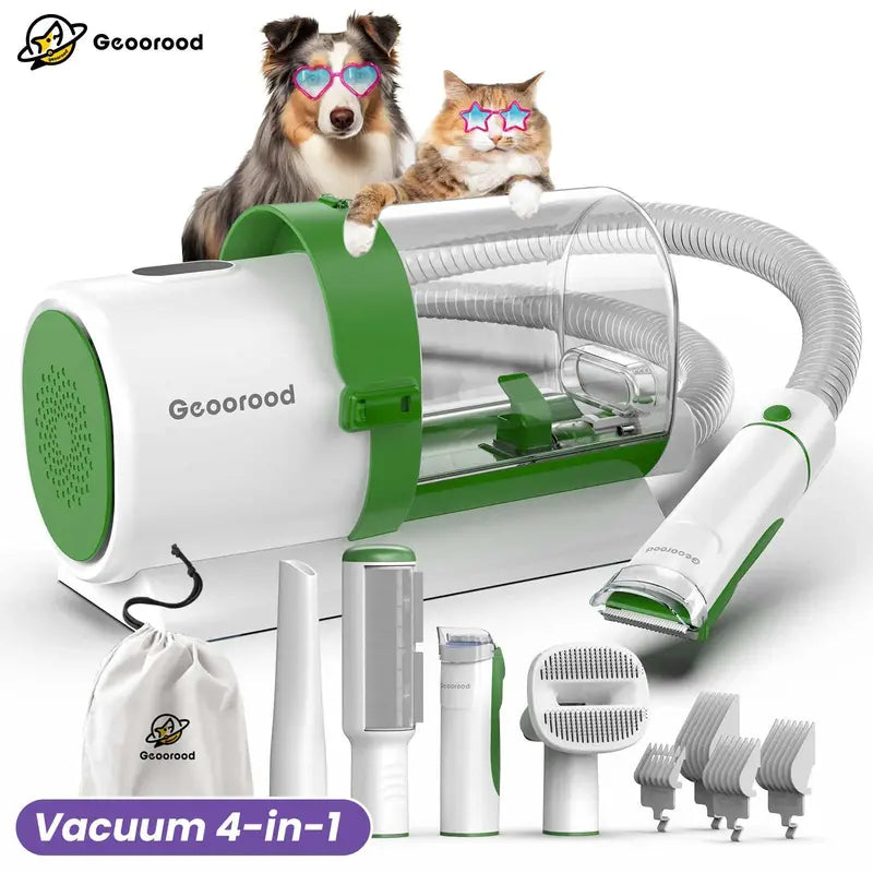 Dog Grooming Kit with Vacuum Brush – 13KPa Suction, 2.5L Dust Cup, Stainless Steel Blades – Lightweight All-in-One Pet Cleaning Set