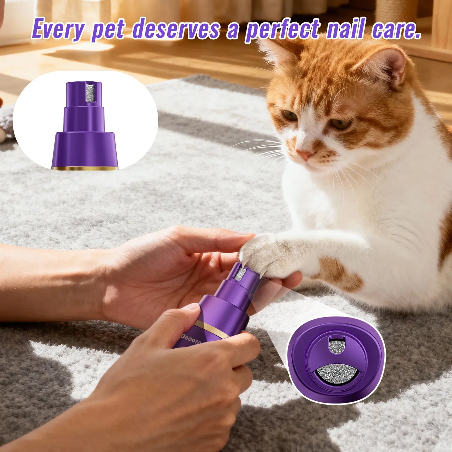 Cordless Pet Grooming Kit – Low Noise, IPX7 Waterproof – Nail Grinder & Paw Trimmer for Dogs & Cats