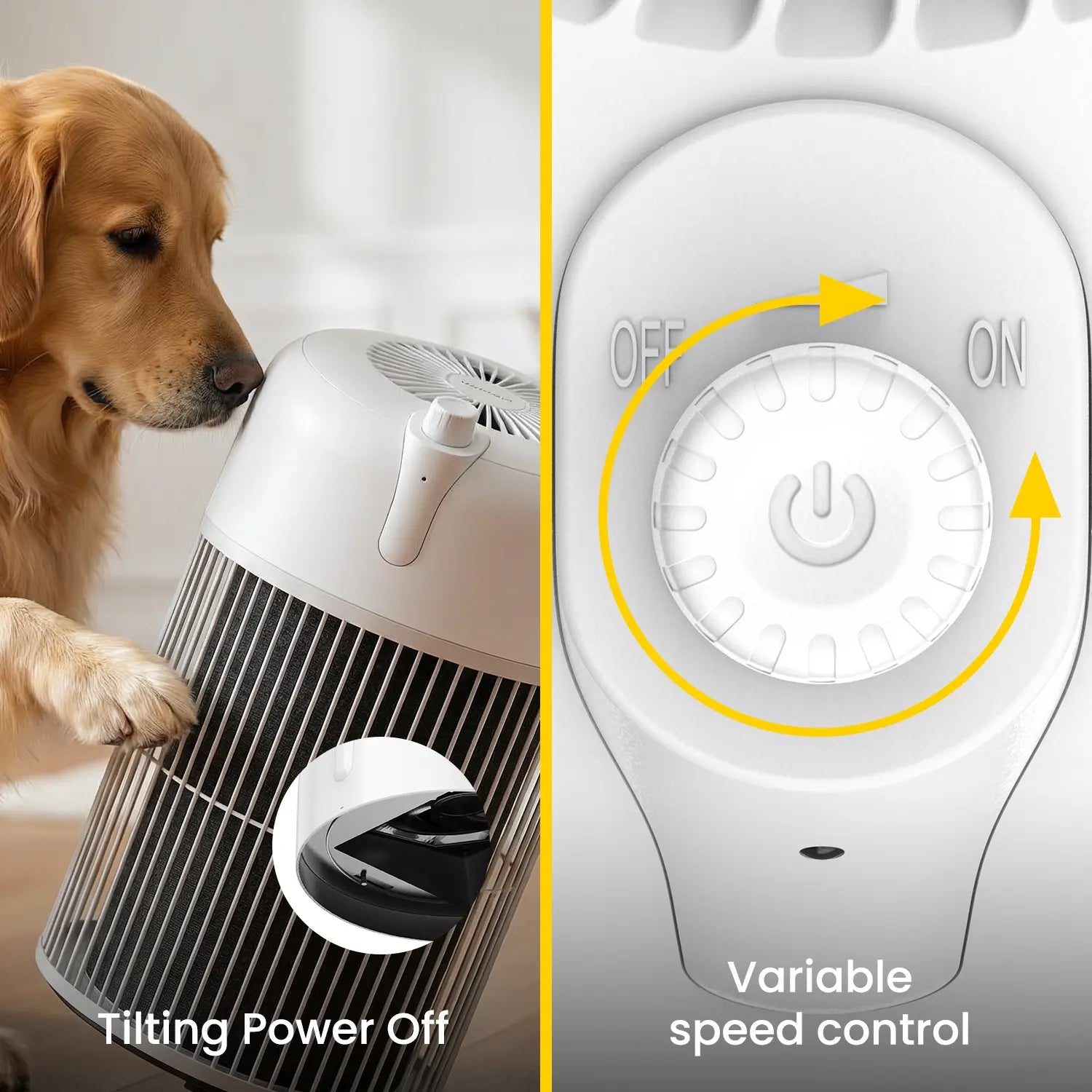 Geoorood Air Purifier – 72.6M Negative Ions, HEPA Filter (99.95% Allergens), Removes Pet Hair/Dander/Dust & Odors – Quiet Sleep Mode with Tilt Safety Shutoff