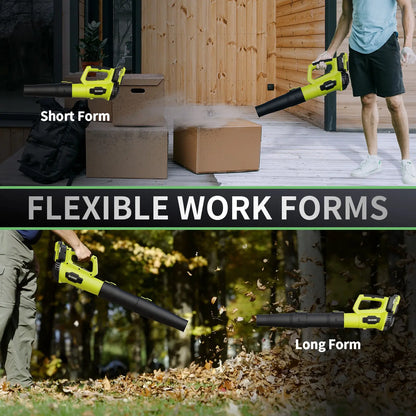 21V Cordless Leaf Blower with Dual Batteries and Fast Charger