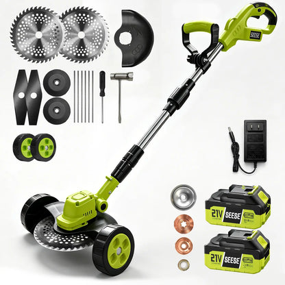 SEESE Cordless Lawn Mower – 3-in-1 with 2 Batteries – Lightweight for Small Yards