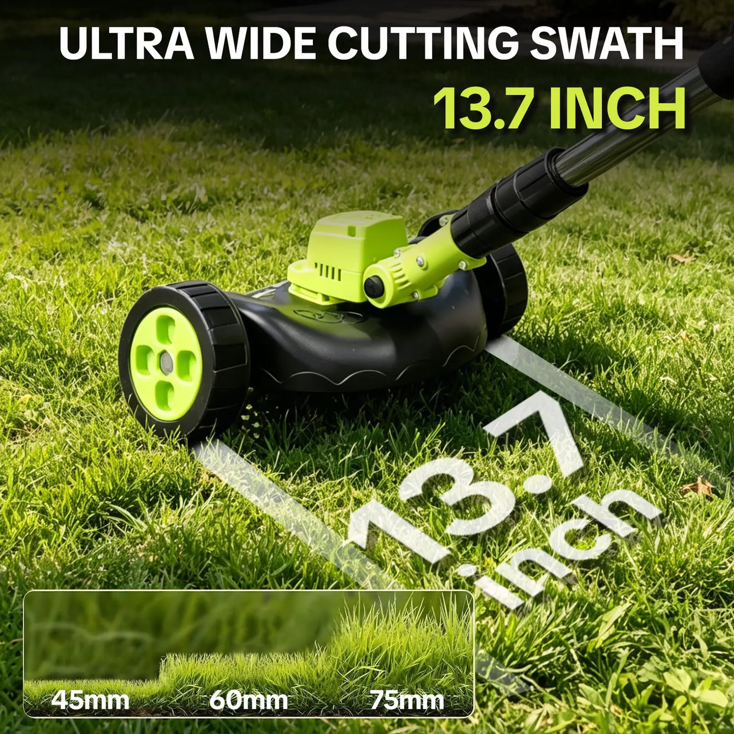 SEESE Cordless Lawn Mower – 3-in-1 with 2 Batteries – Lightweight for Small Yards