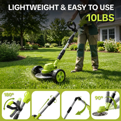 SEESE Cordless Lawn Mower – 3-in-1 with 2 Batteries – Lightweight for Small Yards