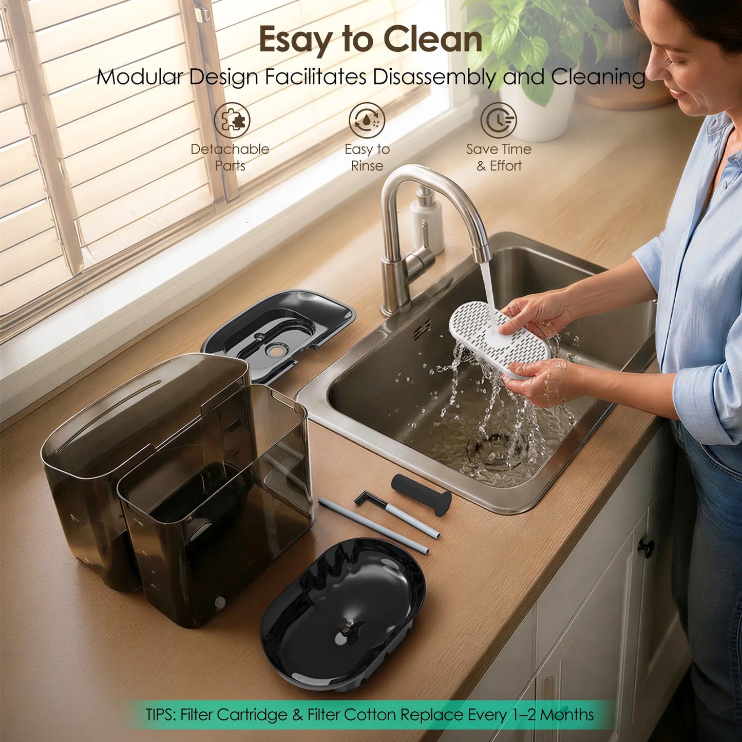 VEWO 11L Dog Water Fountain – No Spill, Ultra Quiet – 7 Days No Refill for Large Pets