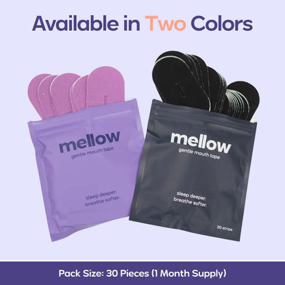 Mellow Sleep Mouth Tape – Gentle Hypoallergenic, Nasal Breathing Aid – Snoring Relief & Comfortable Sleep