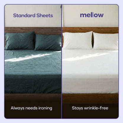 Mellow Sleep Cooling EasyFit Sheet – Silky Soft, Wrinkle-Free, Breathable – Hotel-Quality Comfort