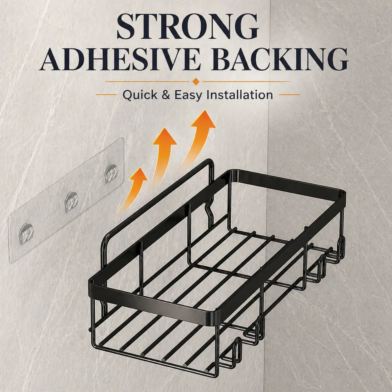 6-Pack Rustproof Shower Caddy – No-Drilling Adhesive Shelves – Large Capacity Bathroom Storage