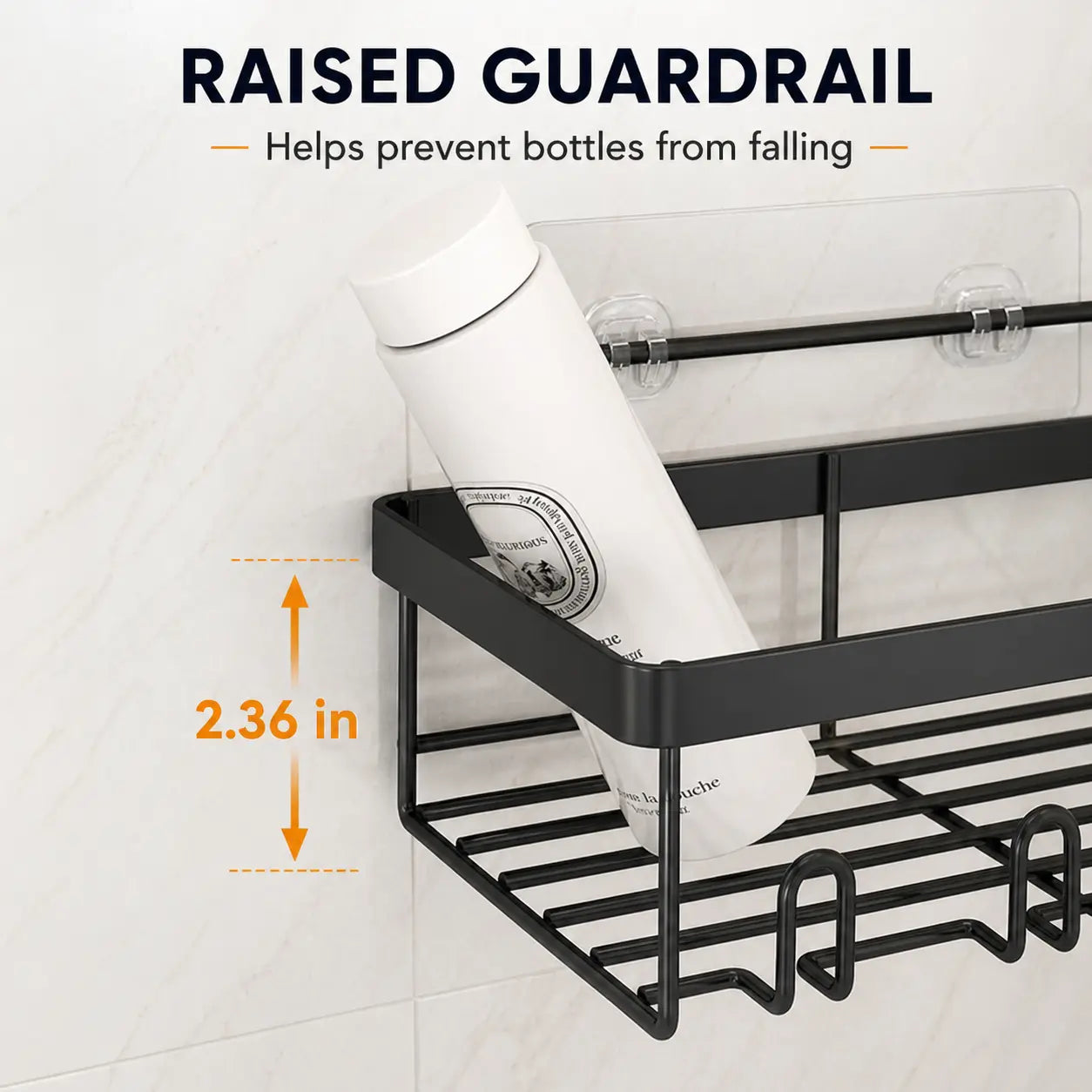 6-Pack Rustproof Shower Caddy – No-Drilling Adhesive Shelves – Large Capacity Bathroom Storage