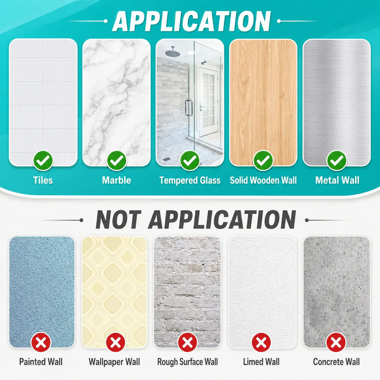 6-Pack Rustproof Shower Caddy – No-Drilling Adhesive Shelves – Large Capacity Bathroom Storage