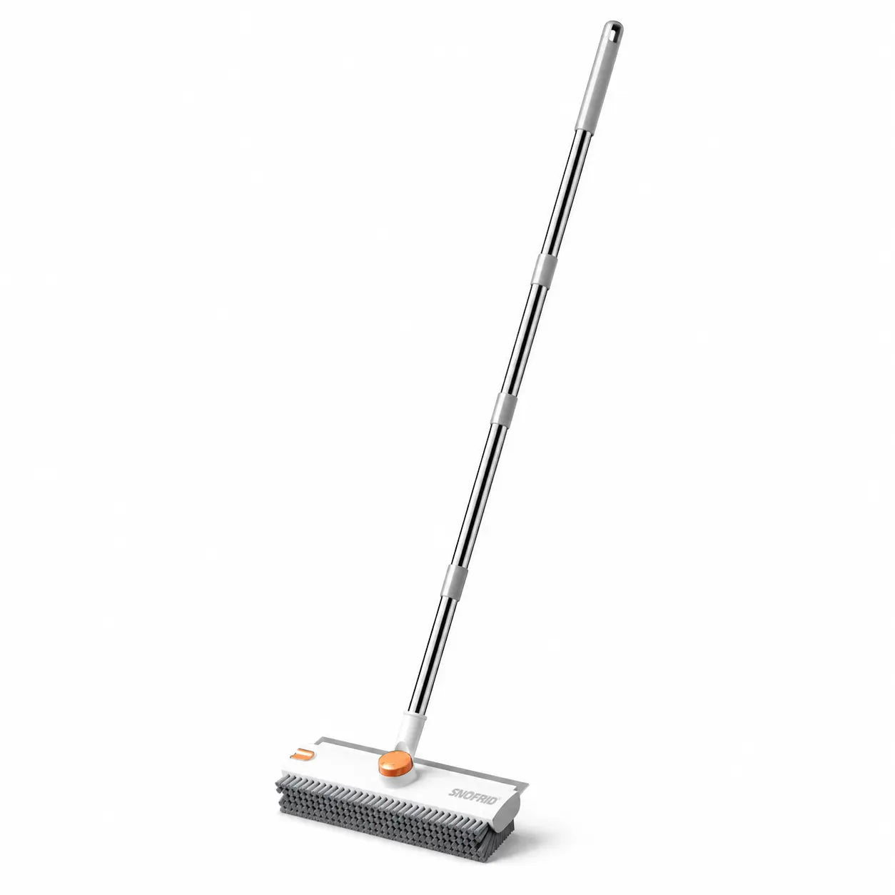 3-in-1 Scrub Brush with Long Handle – Stiff Bristles & Scraper – For Bathroom, Kitchen, Patio, Garage & Pool
