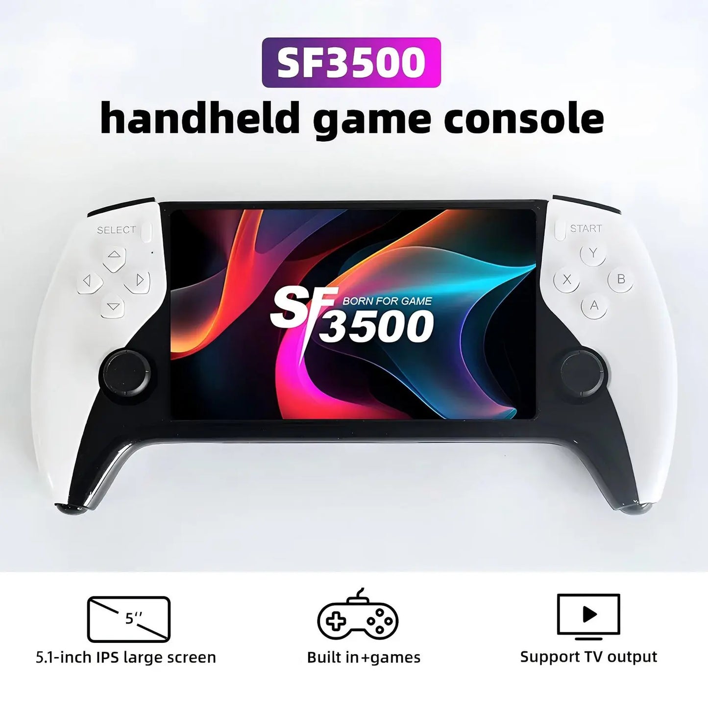 Retro Game Console – 5.1" IPS Display, 14+ Emulators, TV Output – Preloaded Classic Games with Protection