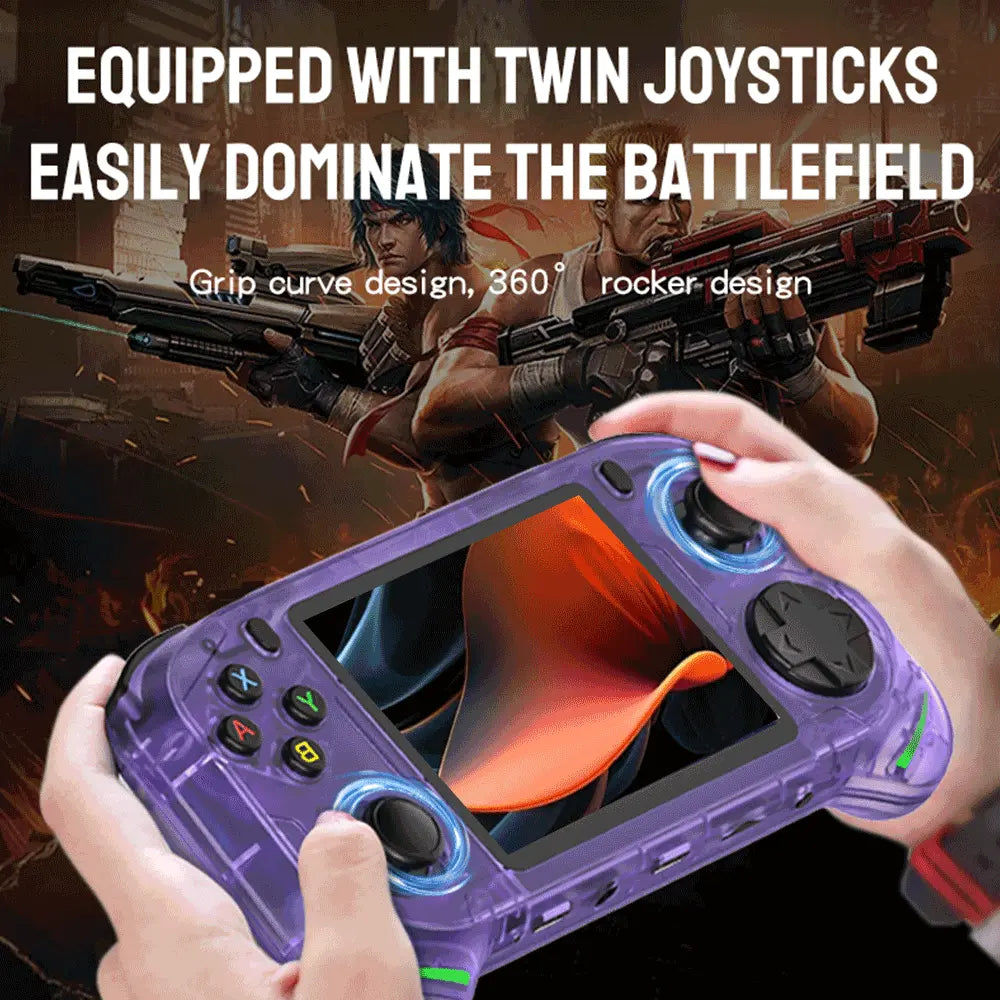Retro Gaming Controller – 3.5" HD Screen, 64-Bit CPU, Long Battery – Portable Handheld Game Device, White