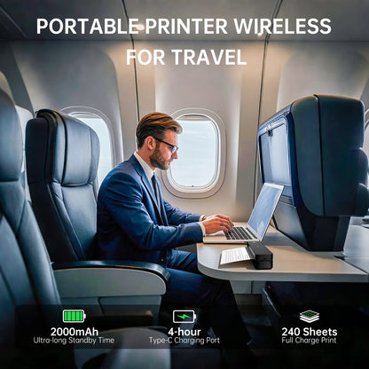 Inkless Thermal Printer – Wireless, Portable – Bluetooth, A4/US Letter – iOS/Android/Laptop