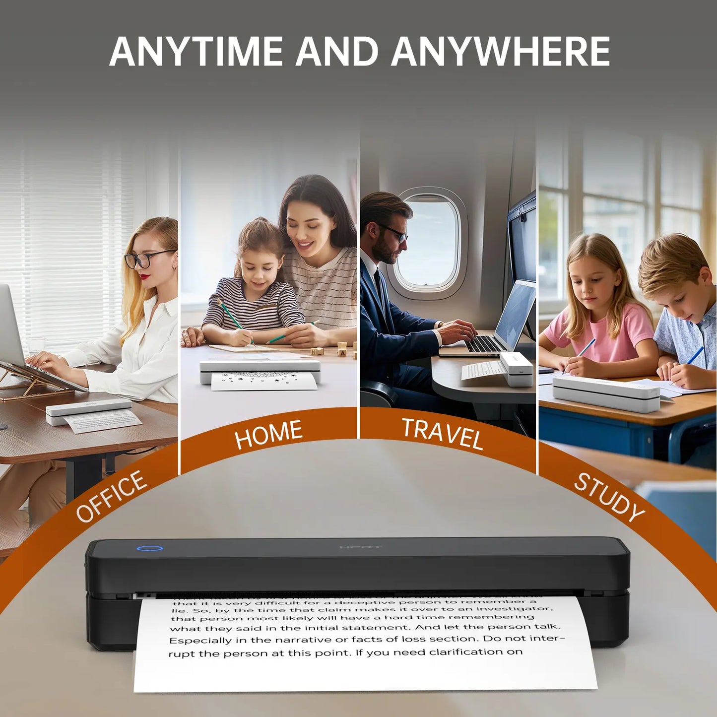 Inkless Thermal Printer – Wireless, Portable – Bluetooth, A4/US Letter – iOS/Android/Laptop