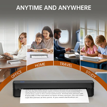 Inkless Thermal Printer – Wireless, Portable – Bluetooth, A4/US Letter – iOS/Android/Laptop