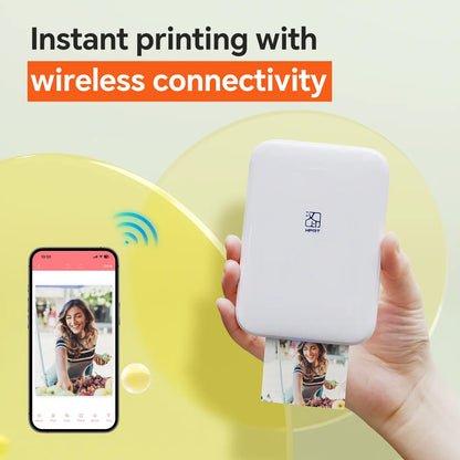 Mini Photo Printer – 2x3" Sticker Photos, Bluetooth – Instant Color Prints, Supplies Included