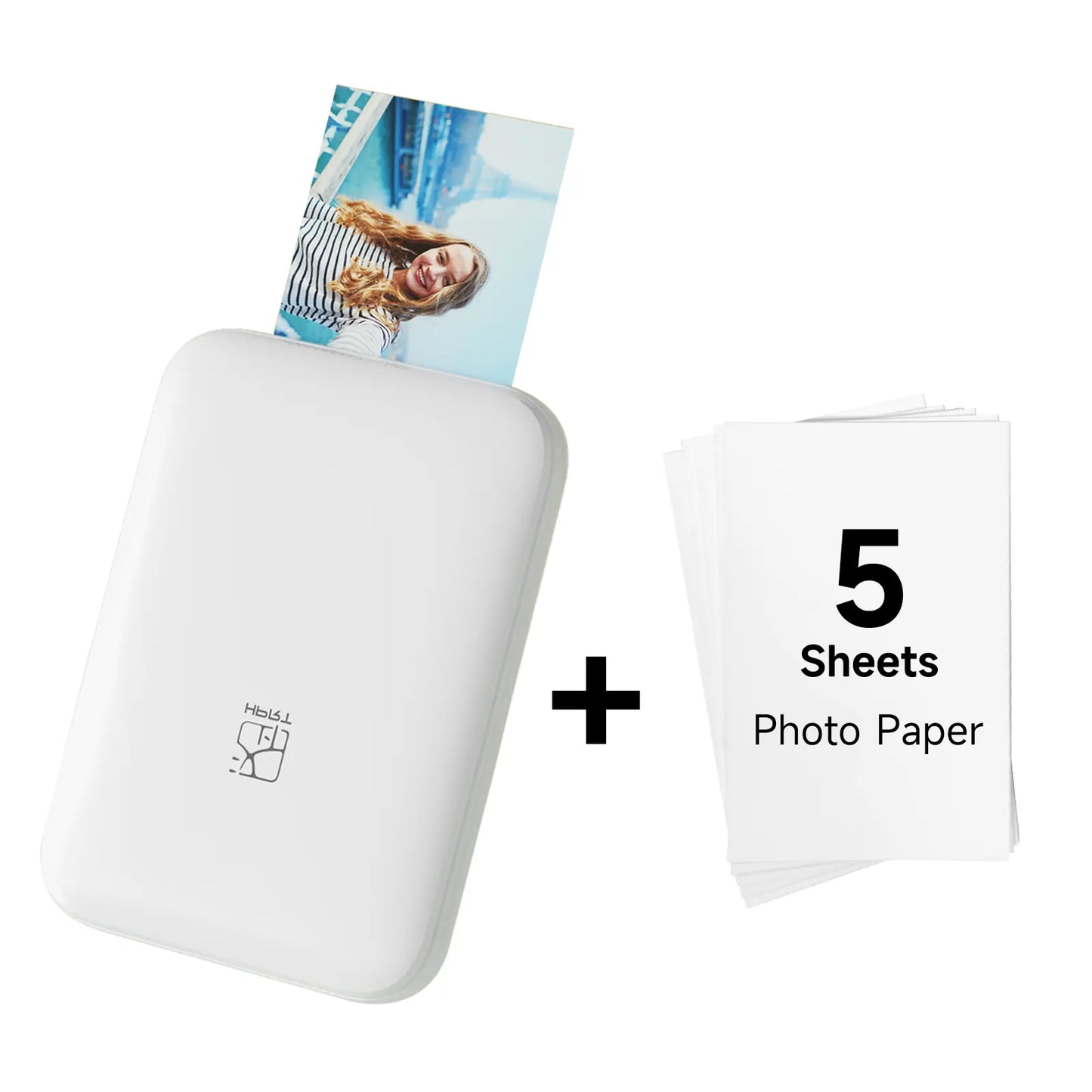 Mini Photo Printer – 2x3" Sticker Photos, Bluetooth – Instant Color Prints, Supplies Included