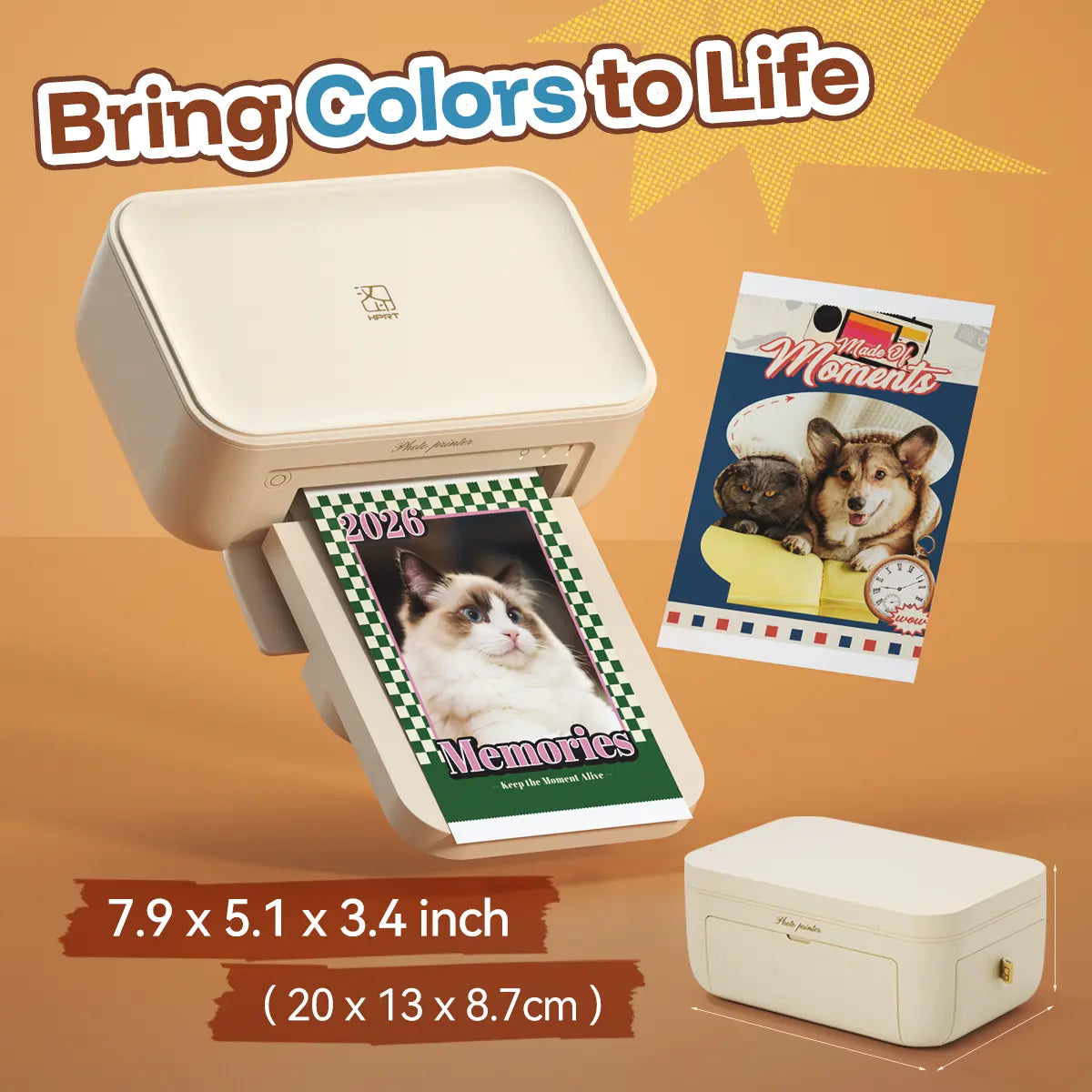 4x6 Wireless Photo Printer – Dye Sublimation, Wi-Fi – Color Photos from iPhone/Android – Ideal Gift for Mom & Family Albums