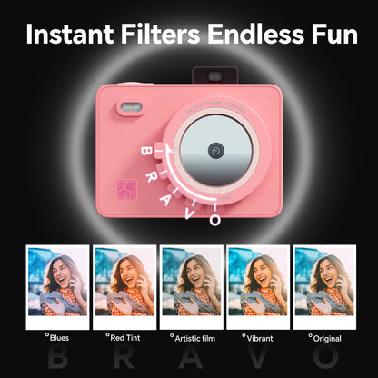2x3" Mini Photo Printer – Instant Camera, Bluetooth – Portable for iPhone/Android – Travel & Everyday Use