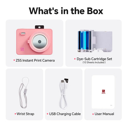 2x3" Mini Photo Printer – Instant Camera, Bluetooth – Portable for iPhone/Android – Travel & Everyday Use