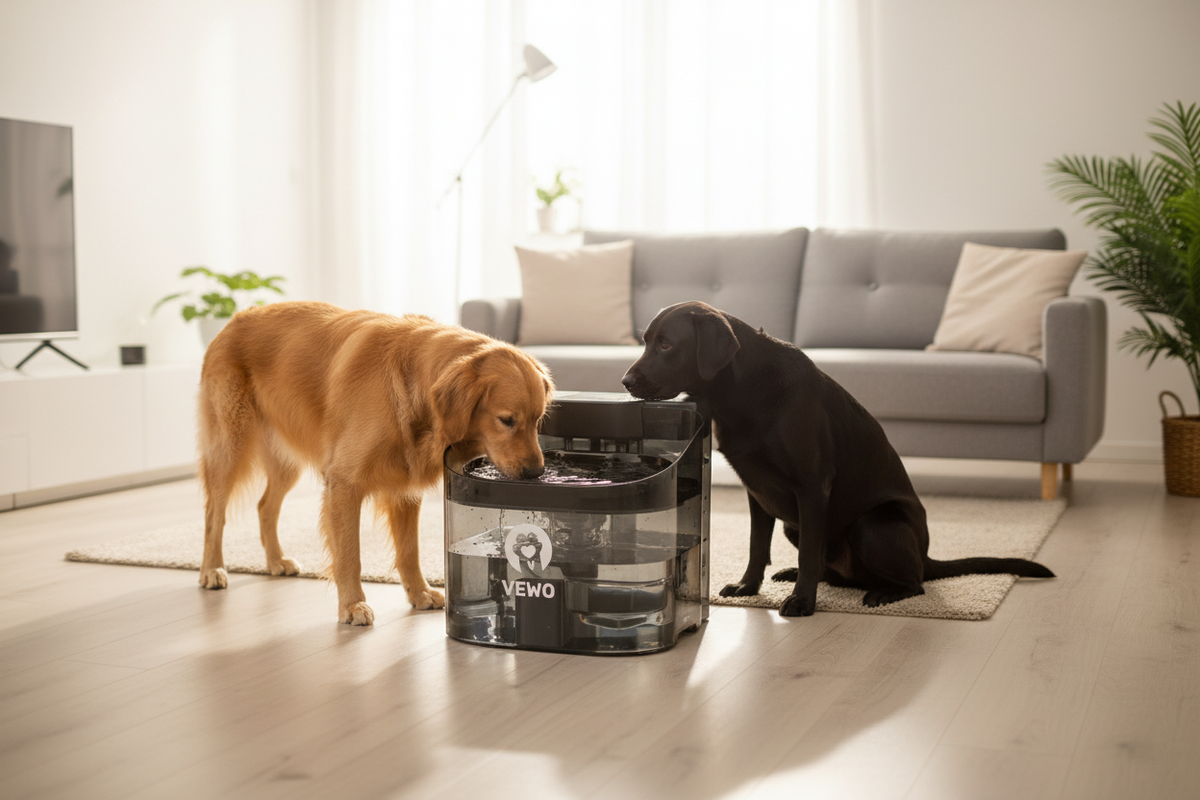 Pet Water Fountain In Use